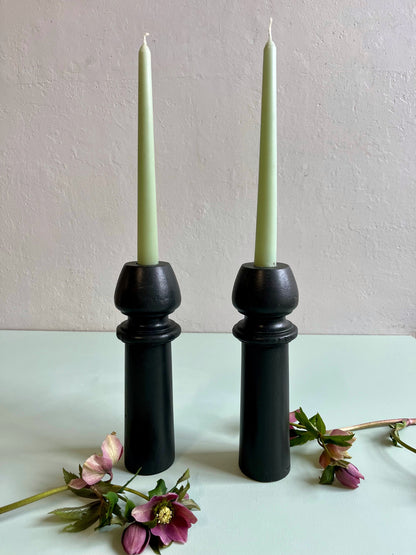 Bougeoir en bois tourné grand modèle