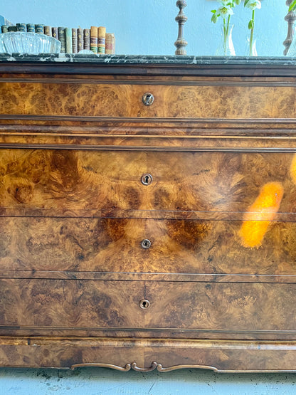 Commode marbre et bois