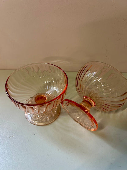 Coupes à glace en Rosaline - lot de 8   Patine
