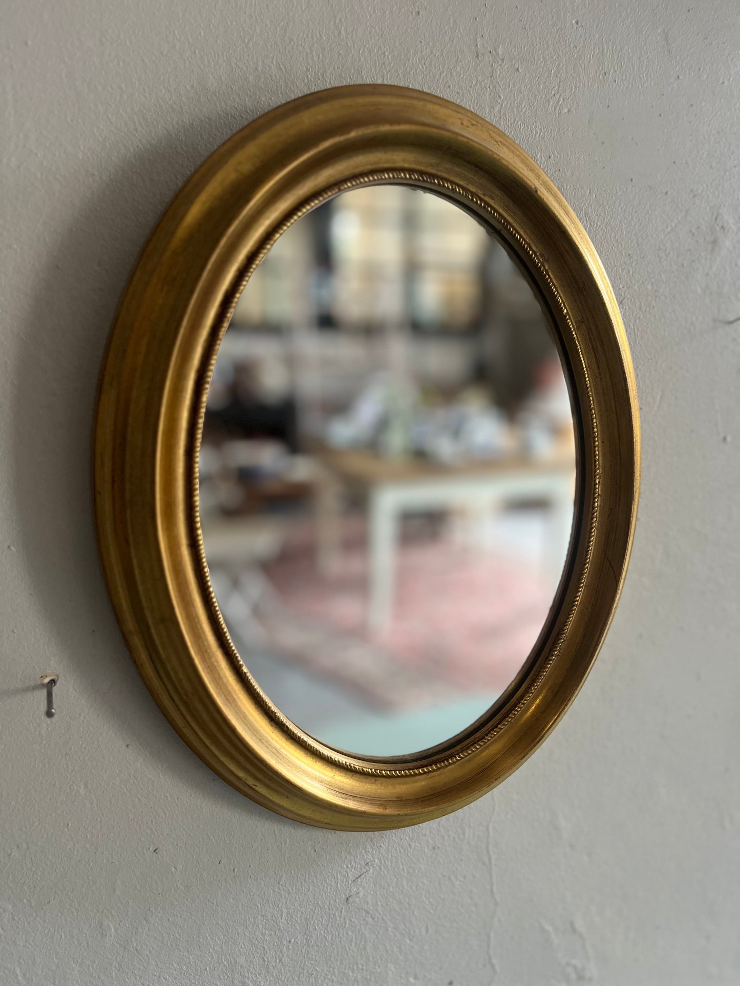 Miroir ovale vintage doré  Décoration Patine