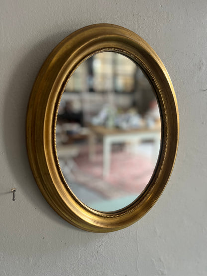 Miroir ovale vintage doré  Décoration Patine