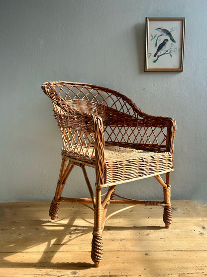 Chaise enfant en rotin - Patine
