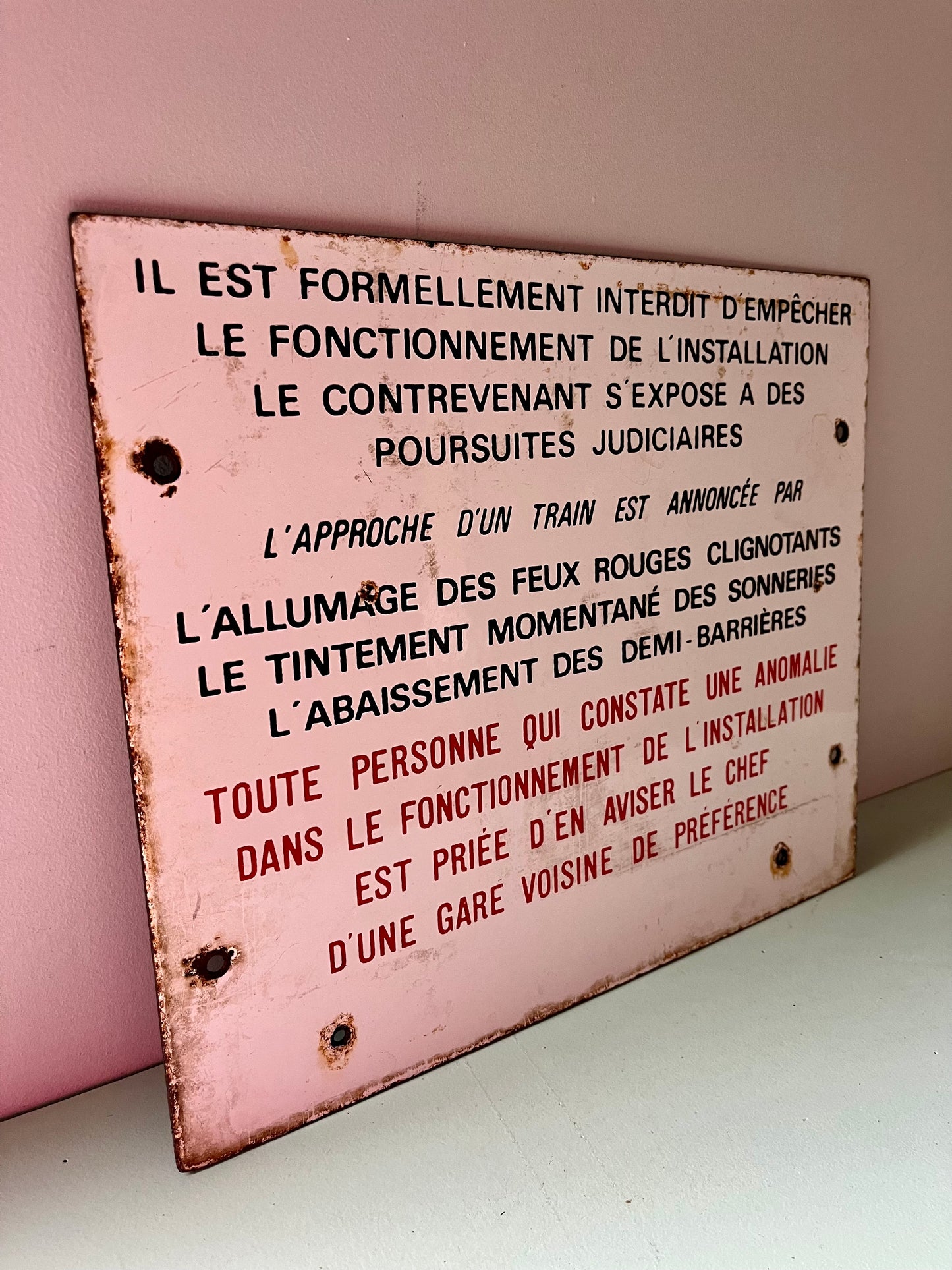 Plaque émaillée ancienne sncf