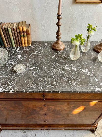 Commode marbre et bois