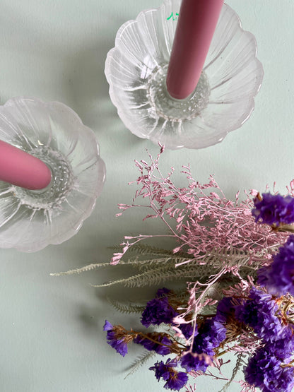 Bougeoirs en forme de fleurs - lot de 2