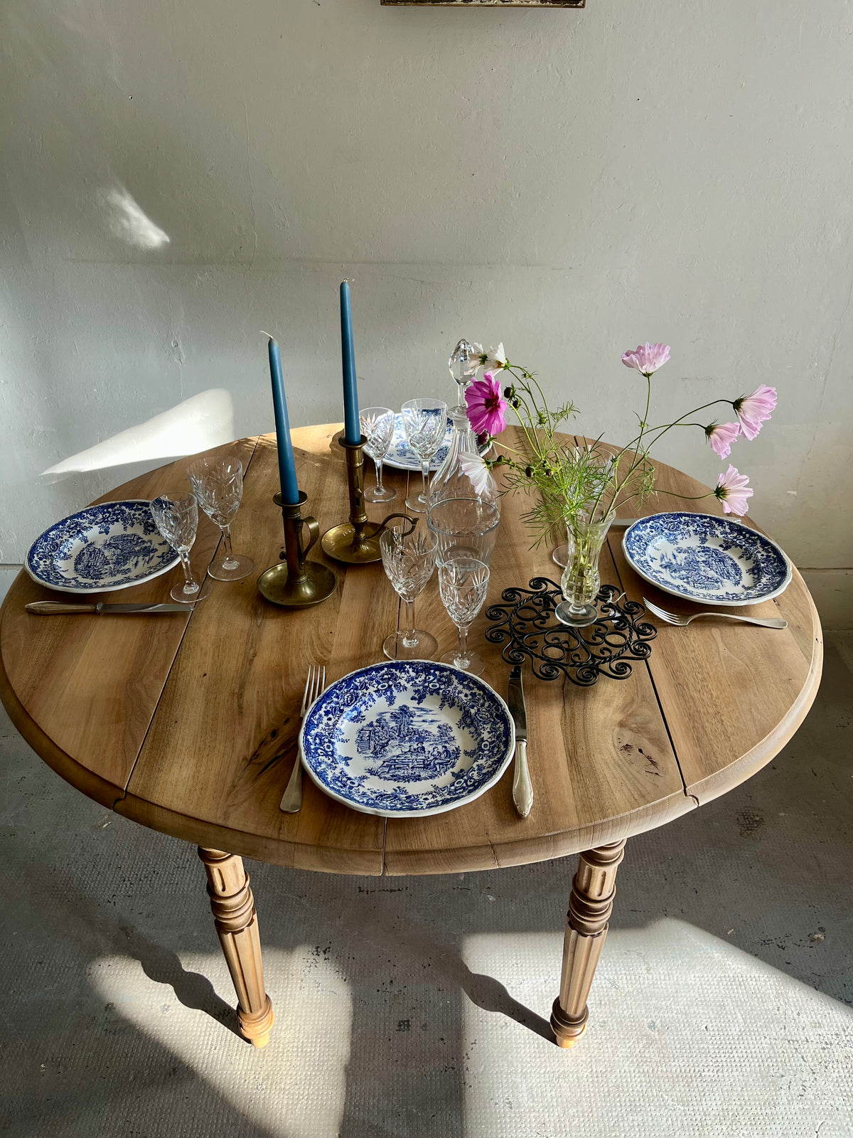 Table ovale à volets en bois  Meubles Patine