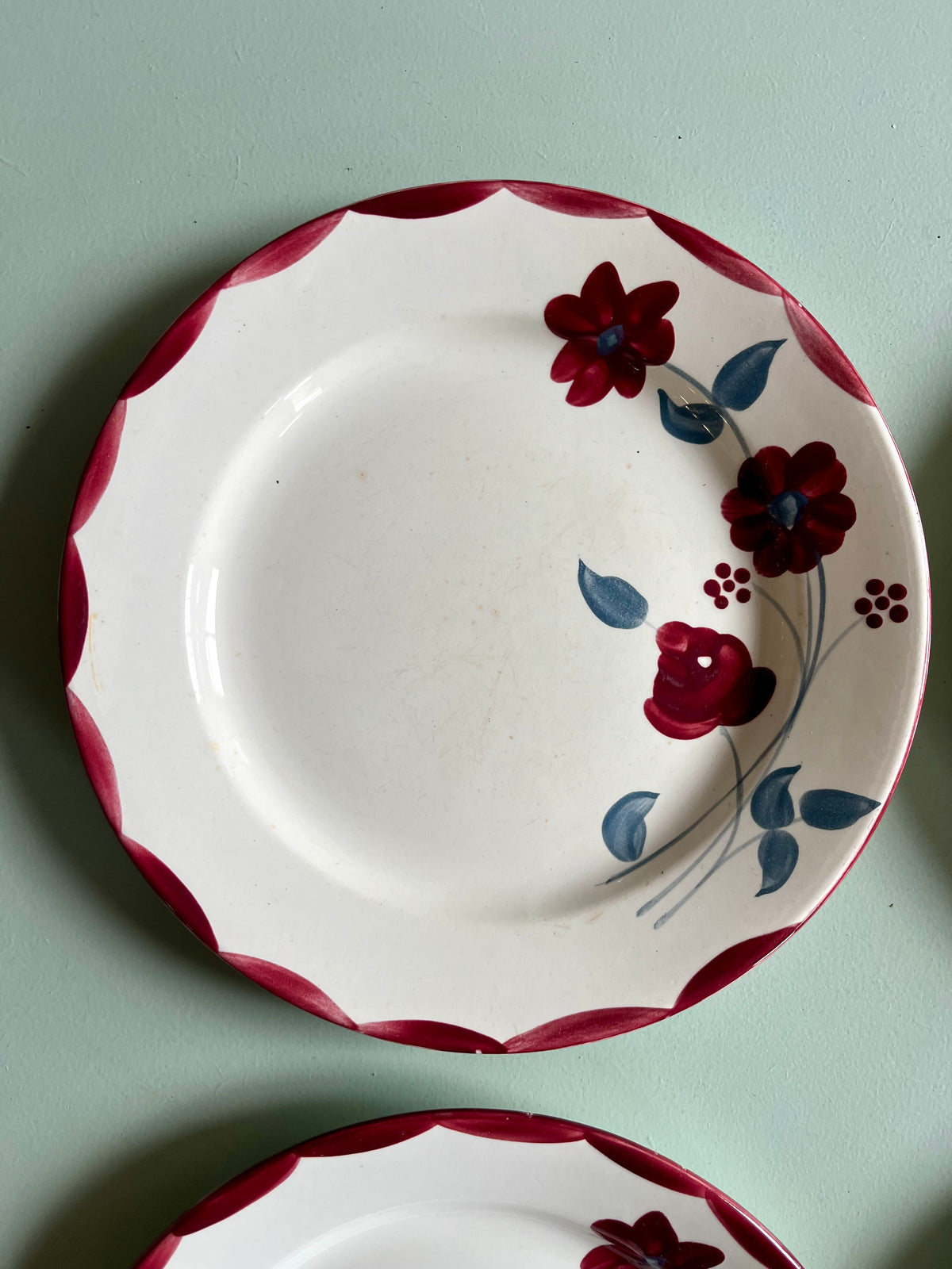 Assiettes anciennes Henri E.C. Salins – Lot de 6  Vaisselle Patine
