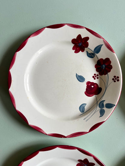 Assiettes anciennes Henri E.C. Salins – Lot de 6  Vaisselle Patine