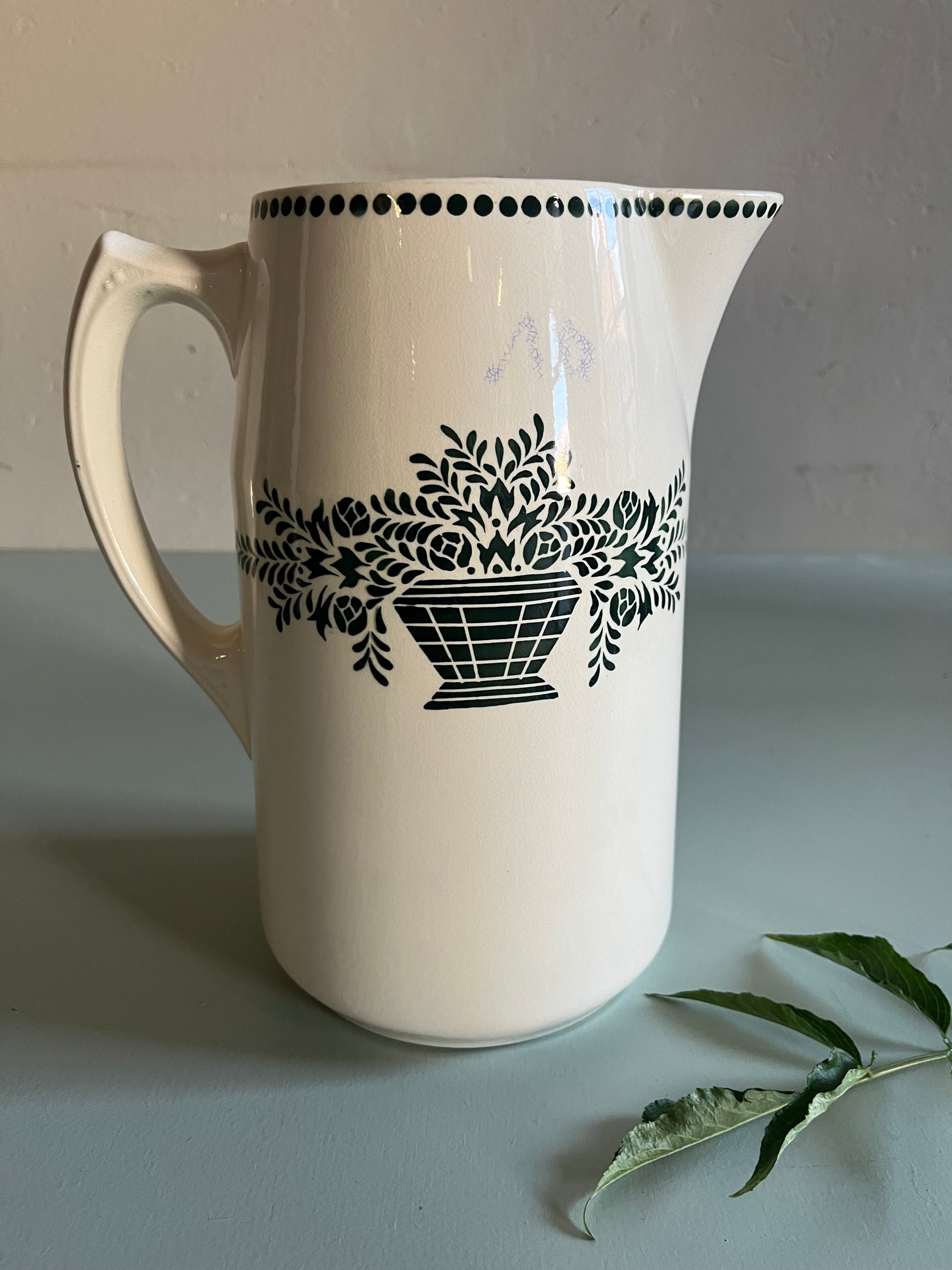 Ensemble de toilette ancien Badonviller – broc et cuvette  Vaisselle Patine