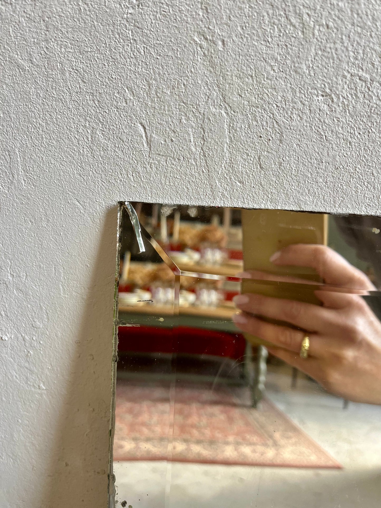 Grand miroir biseauté vintage