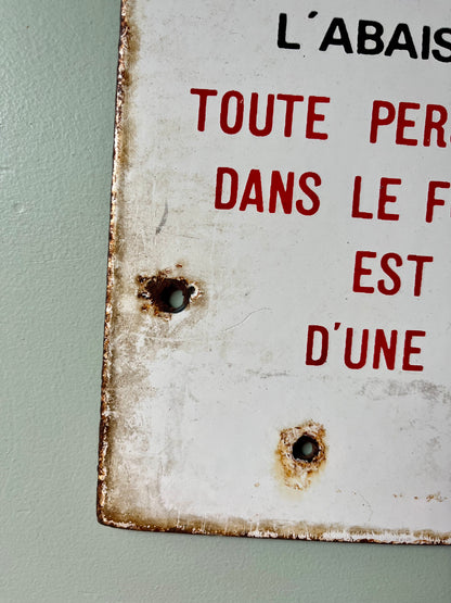 Plaque émaillée ancienne sncf