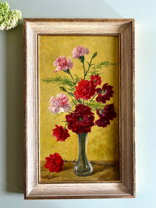 Tableau ancien bouquet de fleurs – Auguste Gerthoffert  Décoration Patine