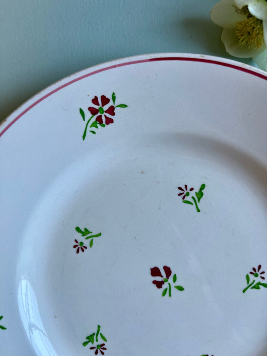 Assiette en faïence à petites fleurs- Niderviller