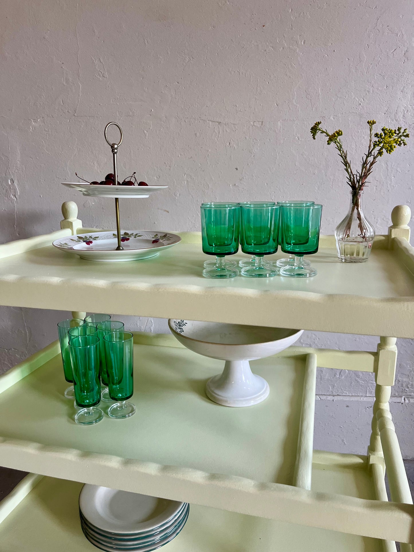 Desserte de service jaune pâle  Meubles Patine