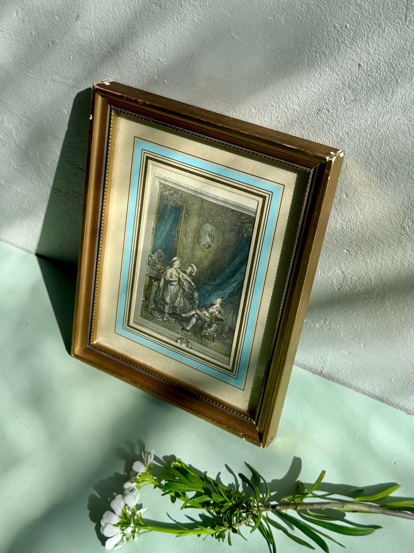Petite gravure sous cadre « Le petit jour »