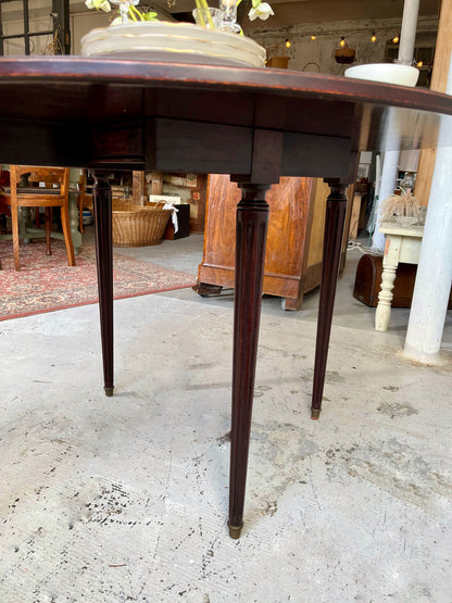 Table demi-lune acajou style Louis XVI