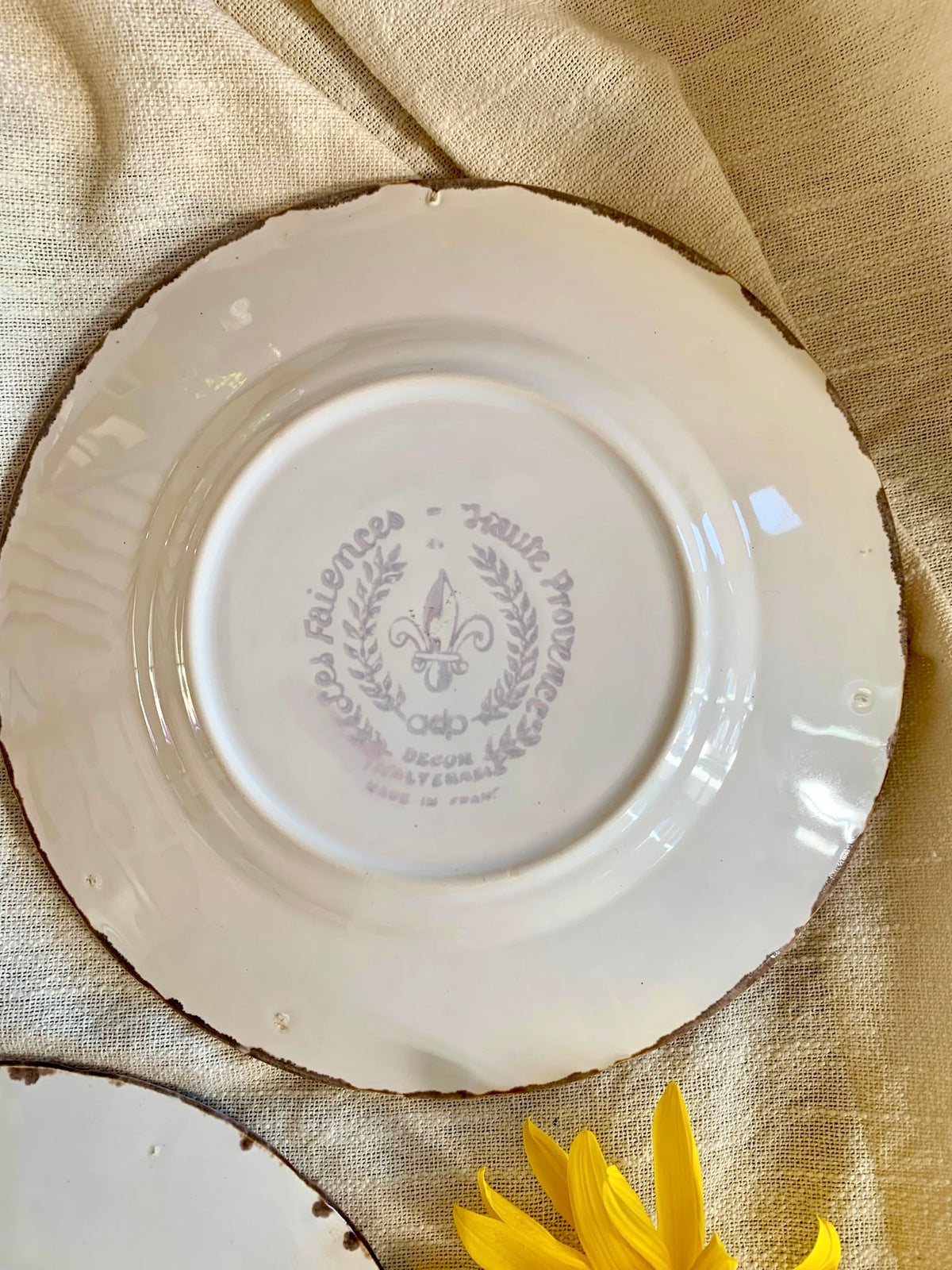 Assiettes botaniques – Faïences de Haute-Provence-lot de 3  Vaisselle Patine