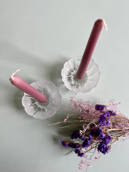 Bougeoirs en forme de fleurs - lot de 2