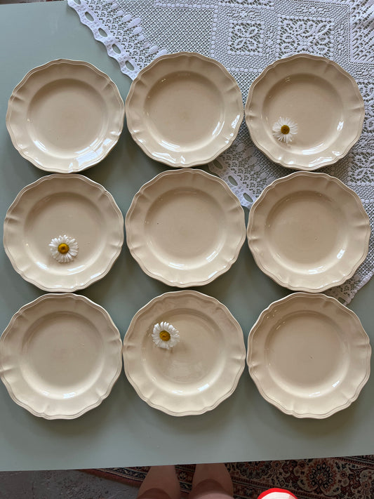 Assiette plates crème Sarreguemines-lot de 6