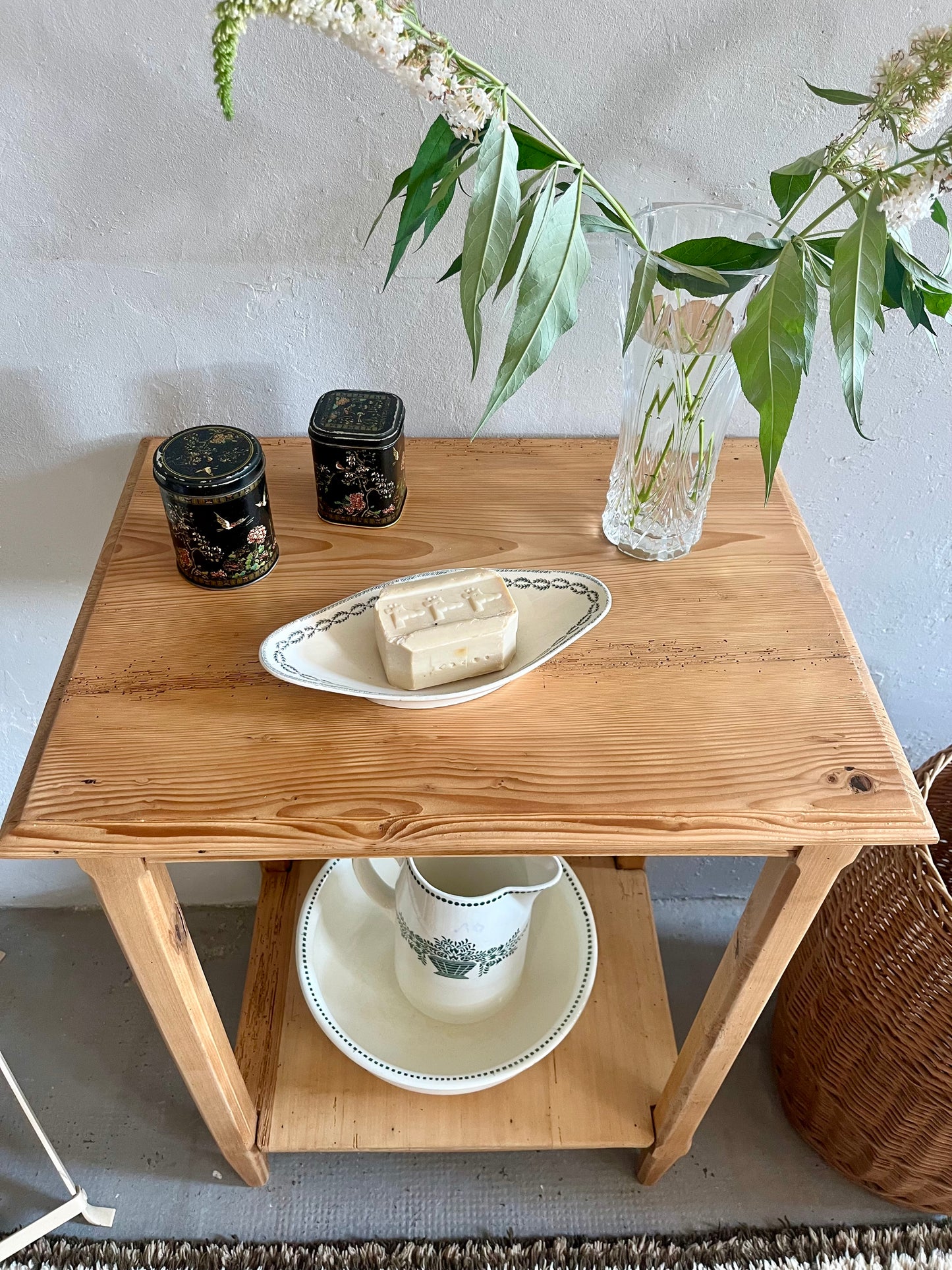 Console rénovée en bois   Patine