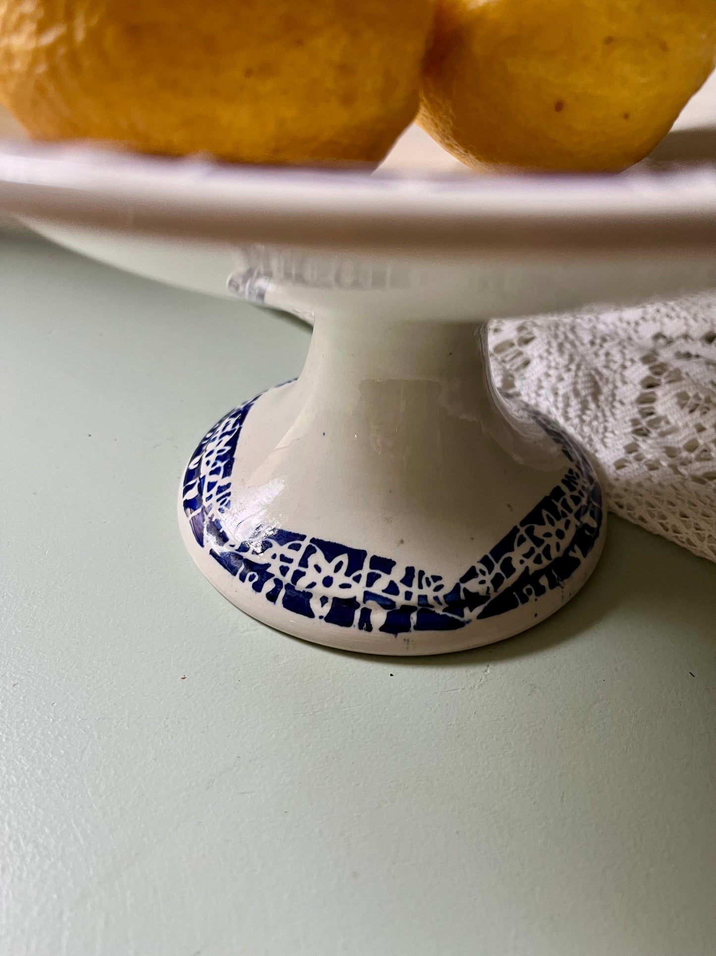 Compotier Sarreguemines motifs bleus  Vaisselle Patine