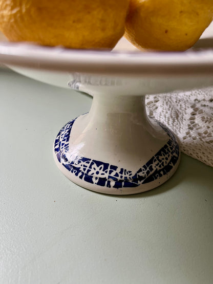 Compotier Sarreguemines motifs bleus  Vaisselle Patine