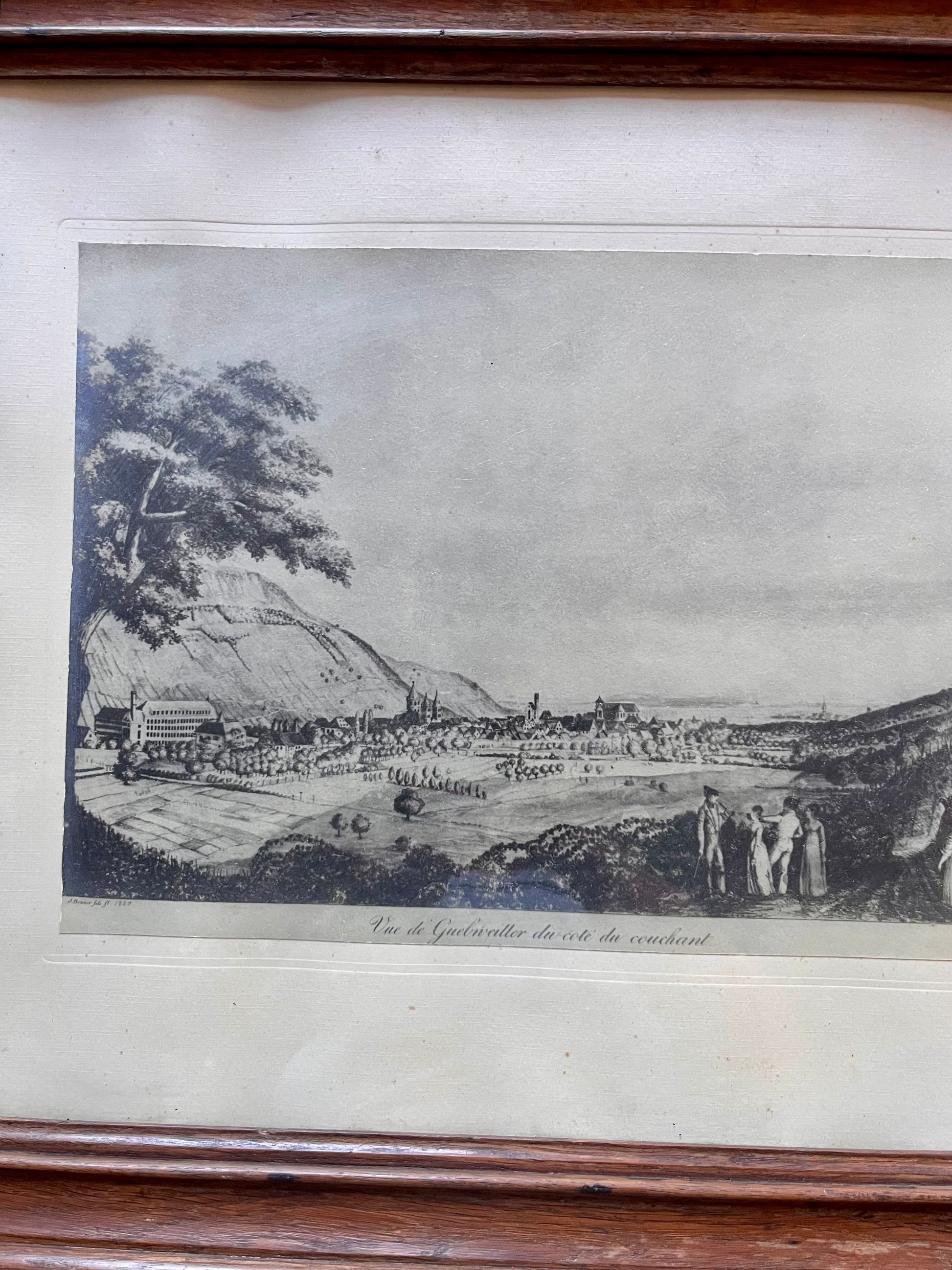 Gravure sous cadre « vue de Guebwiller »  Décoration Patine