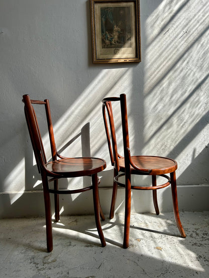 Chaise bistrot bois courbé - lot de 2