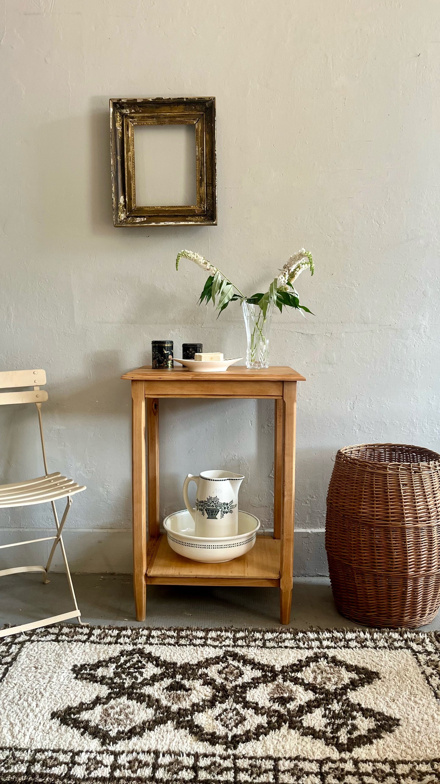 Console rénovée en bois   Patine