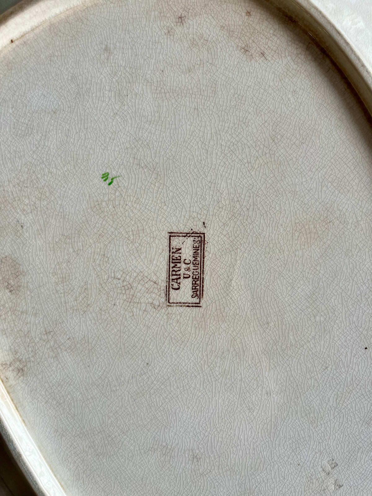 Grand plat ancien Sarreguemines modèle Carmen  Vaisselle Patine