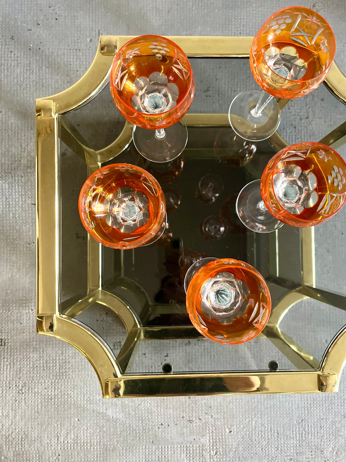 Verres à vin Römer orange en cristal taillé – lot de 5  Vaisselle Patine