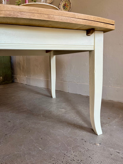 Tables ancienne bois et beige avec allonges  Meubles Patine