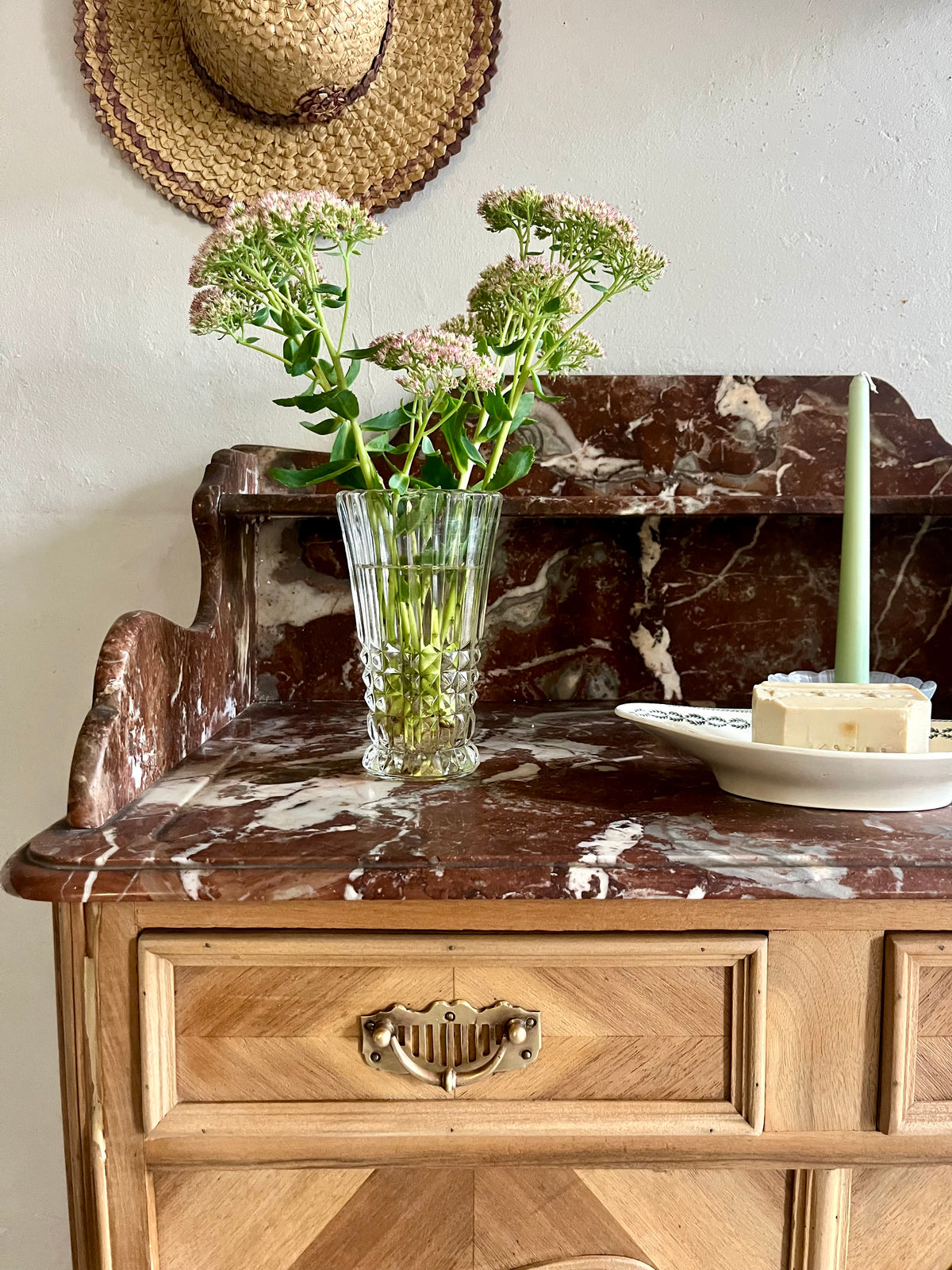 Meuble de toilette plateau marbre  Meubles Patine