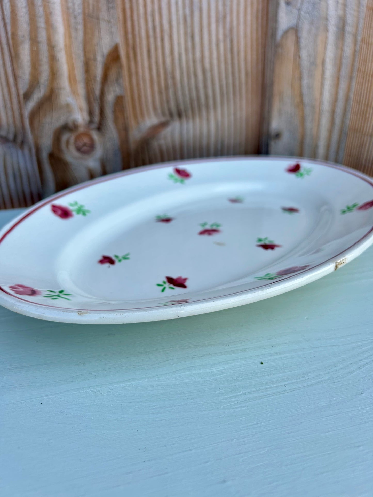 Plat oval fleuri Badonviller