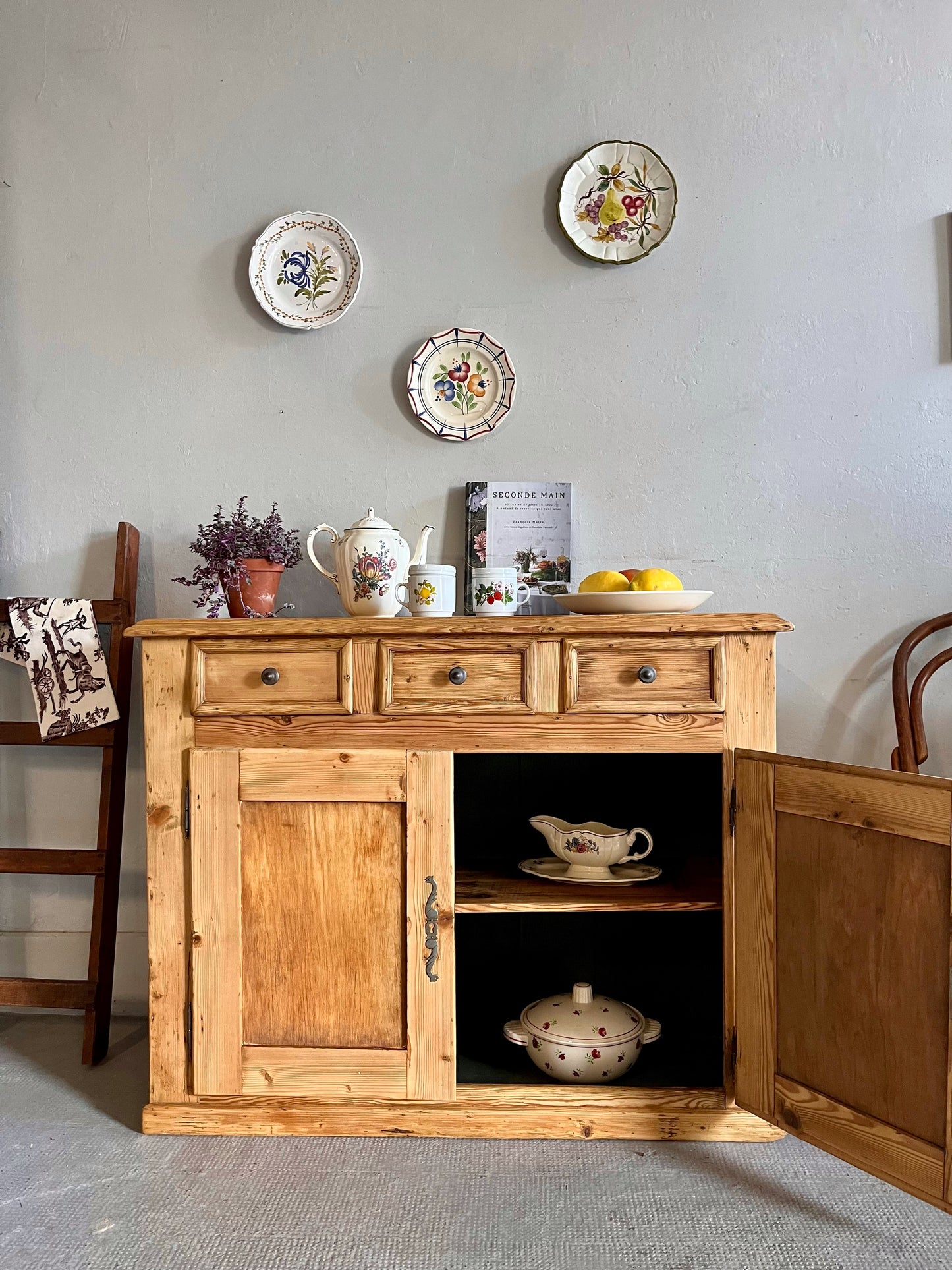Buffet ancien en sapin 3 tiroirs  Meubles Patine