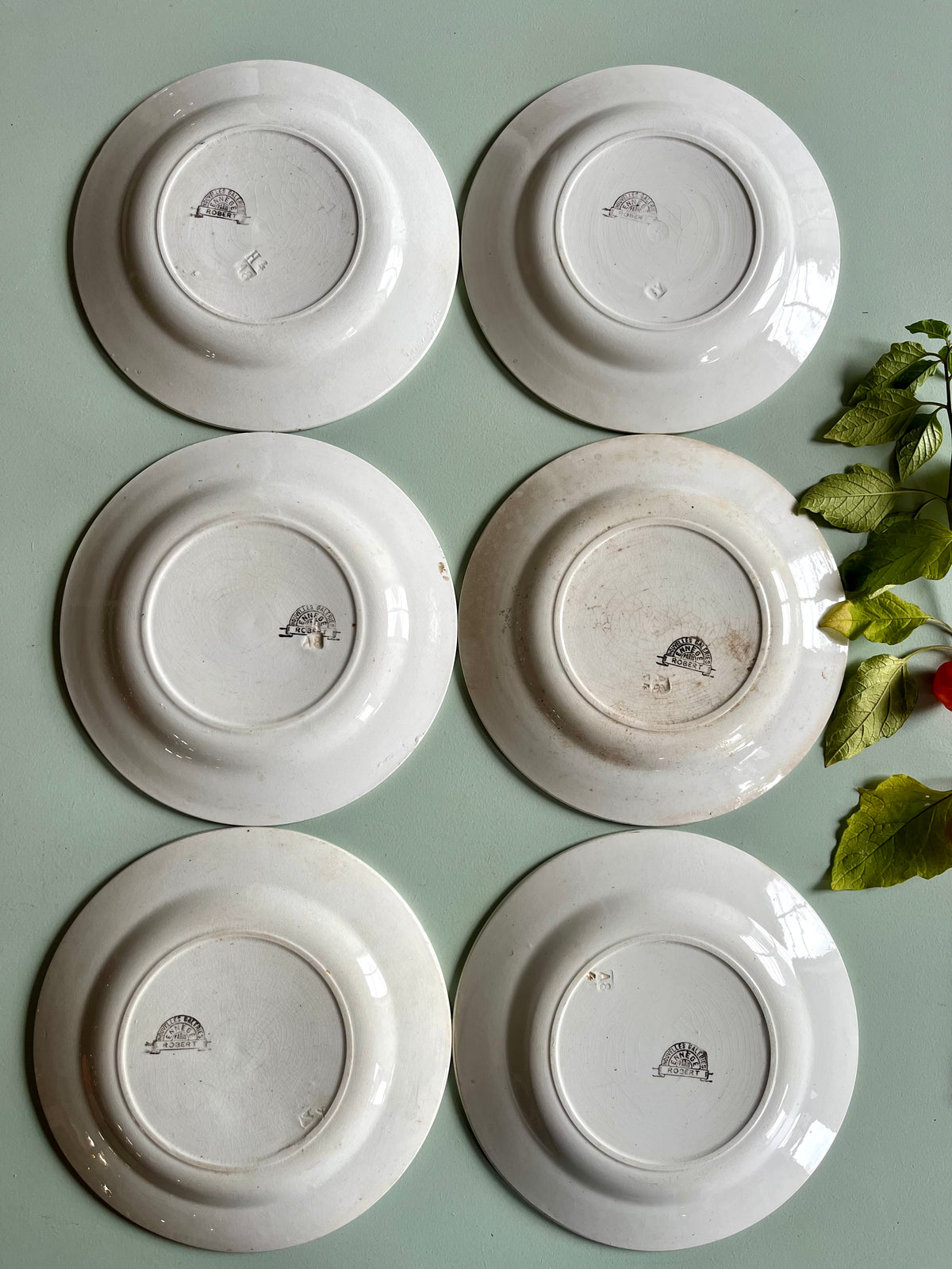 Assiettes anciennes Nouvelles Galeries Paris modèle Robert – Lot de 6  Vaisselle Patine