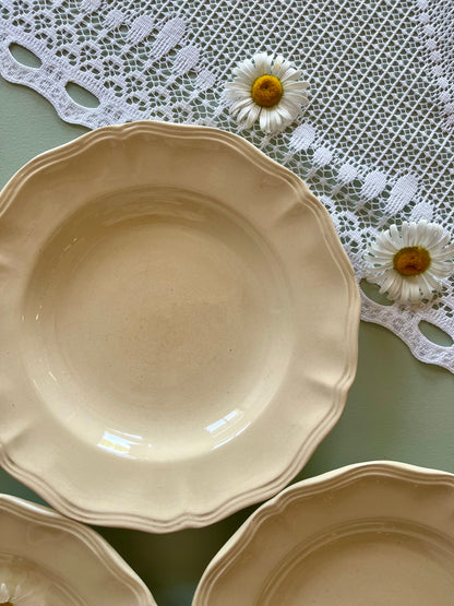 Assiettes creuses Sarreguemines beige- lot de 3 - Patine