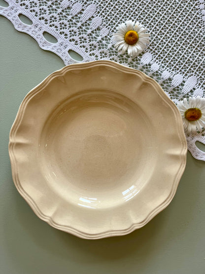 Assiettes creuses Sarreguemines beige- lot de 3 - Patine