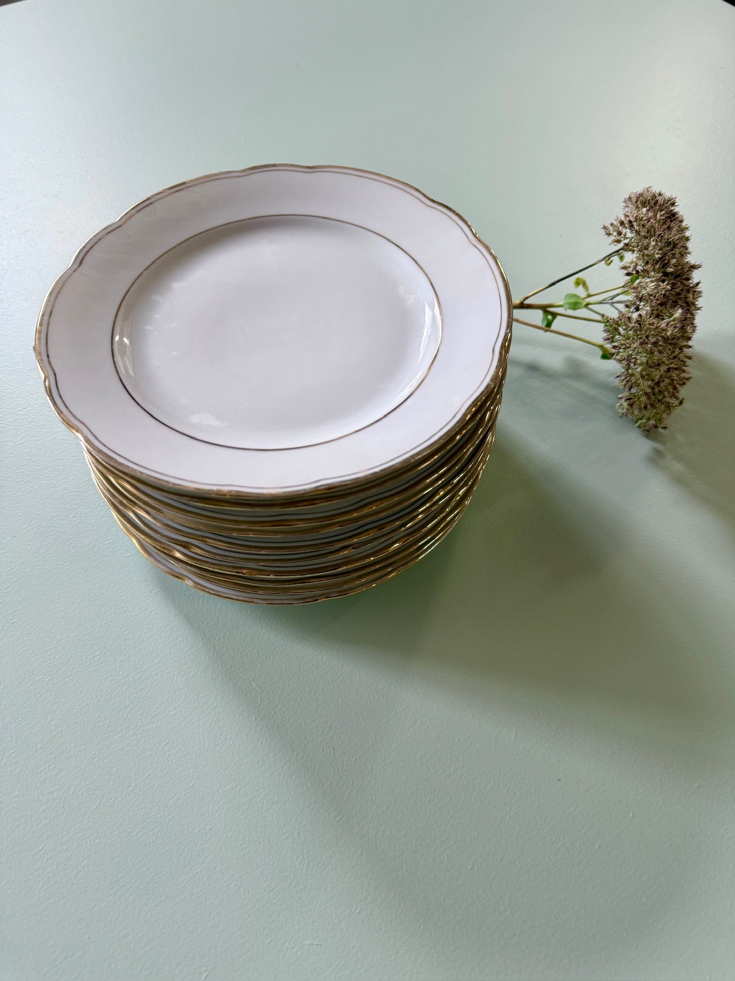 Assiettes creuses en porcelaine liseré doré – Lot de 6