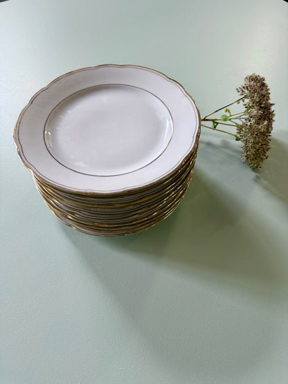 Assiettes creuses en porcelaine liseré doré – Lot de 6