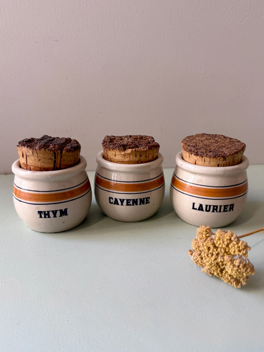 Set de 3 pots à herbes en grès