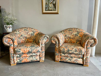 Fauteuil club fleuri - style cottage