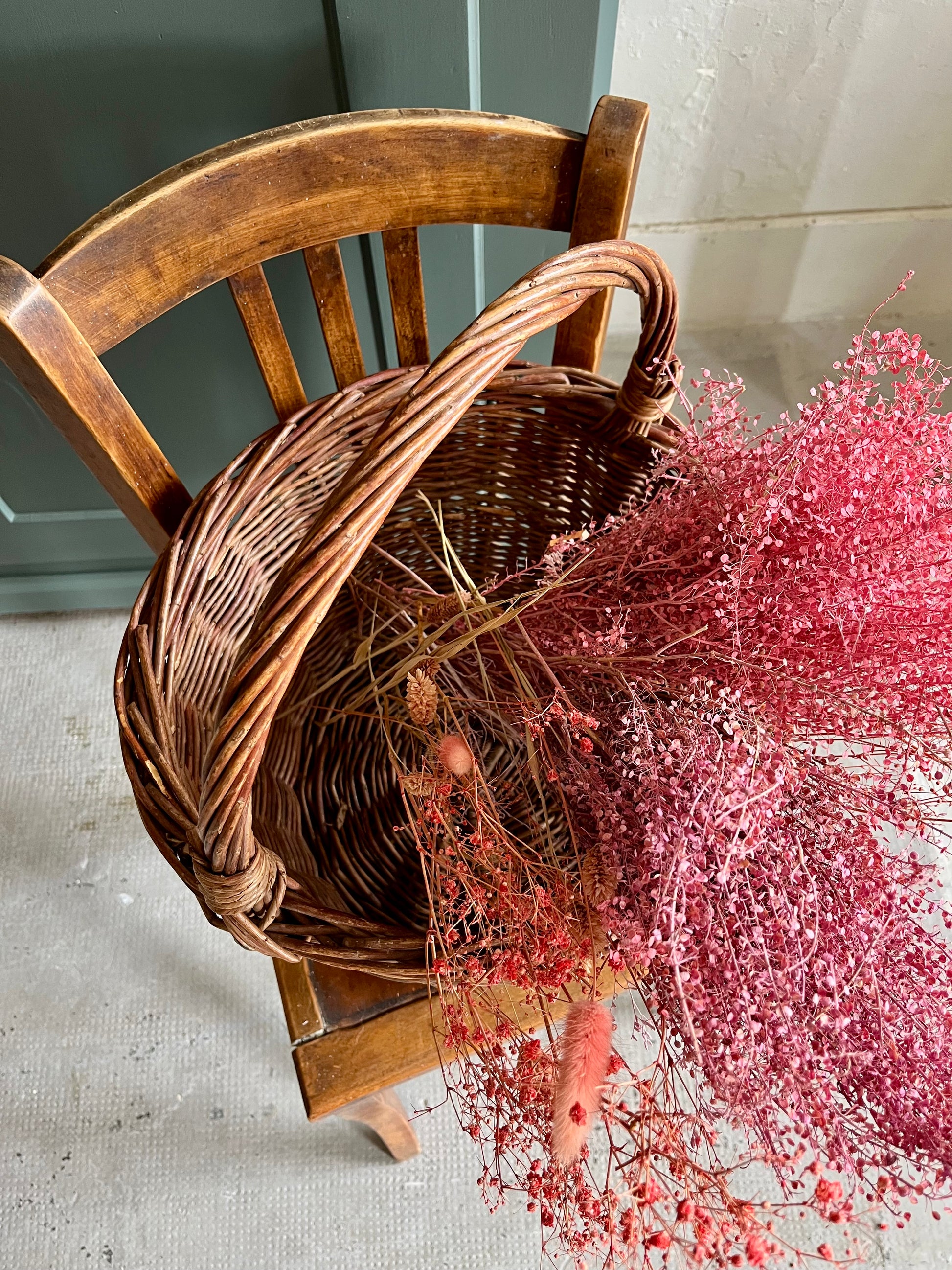 Panier en osier ancien   Patine