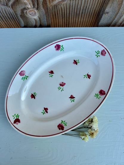 Plat oval fleuri Badonviller