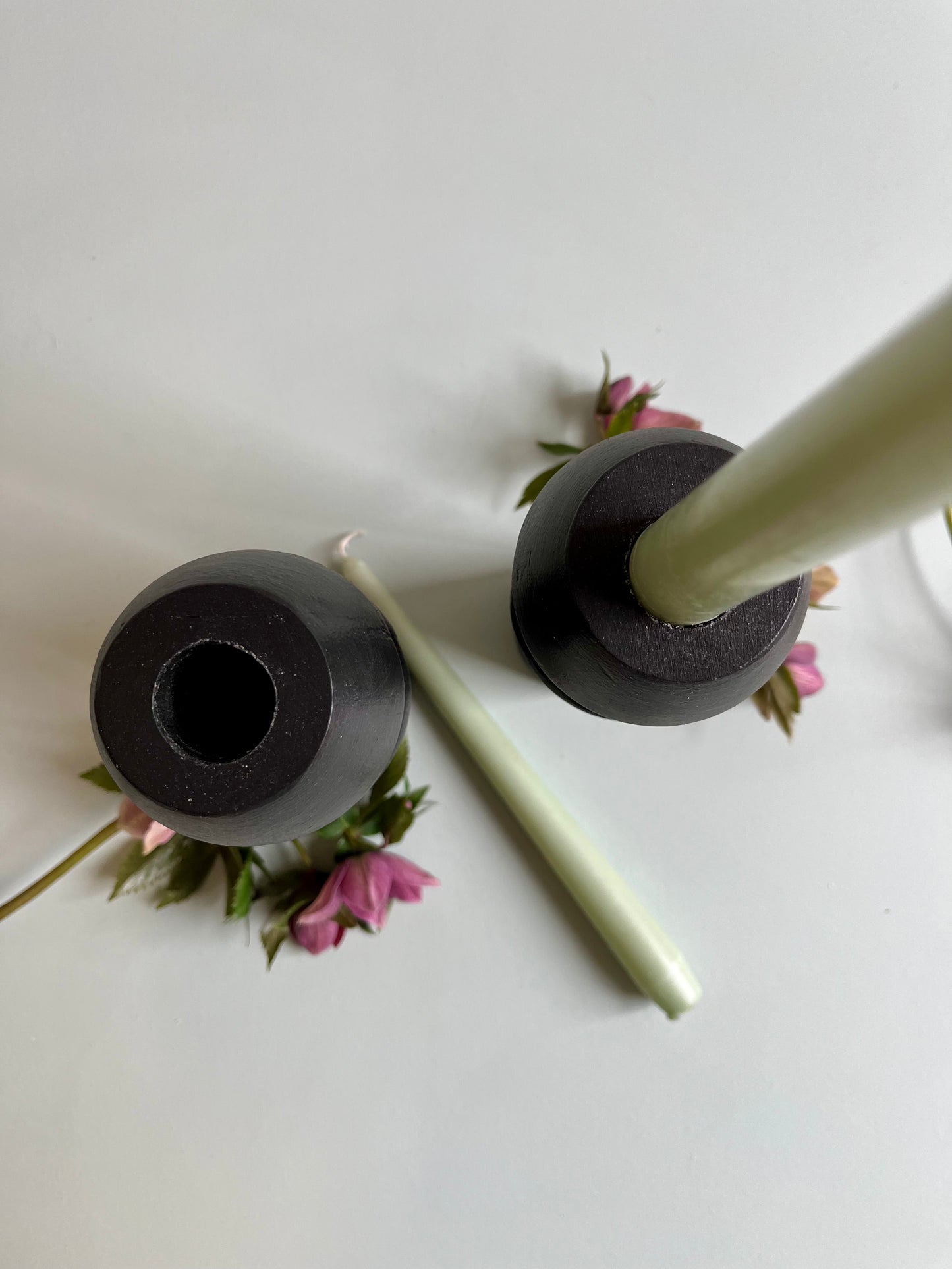 Bougeoir en bois tourné grand modèle