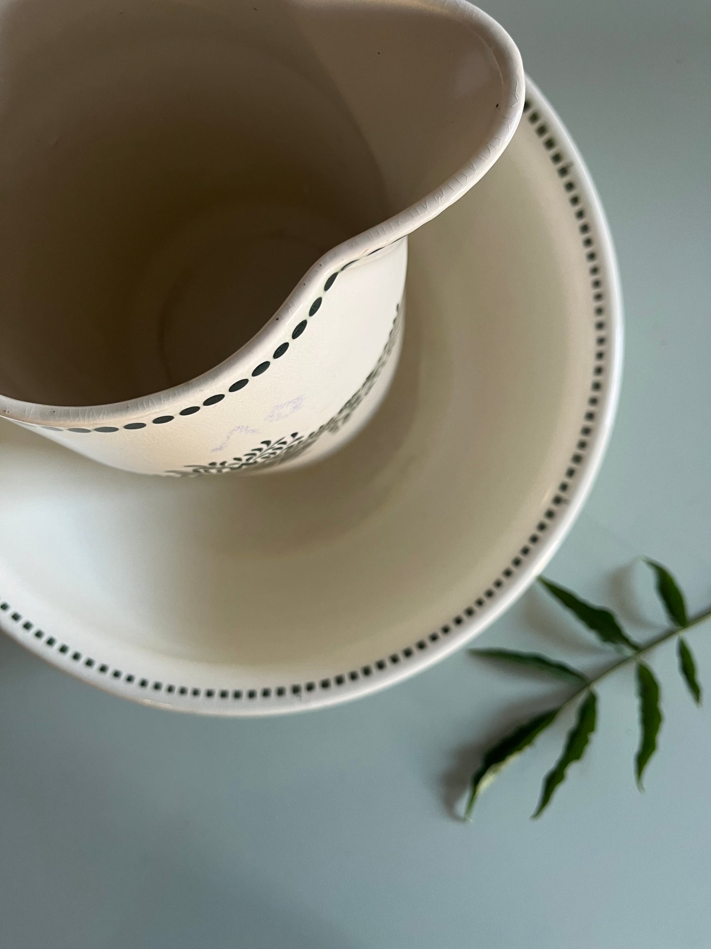 Ensemble de toilette ancien Badonviller – broc et cuvette  Vaisselle Patine