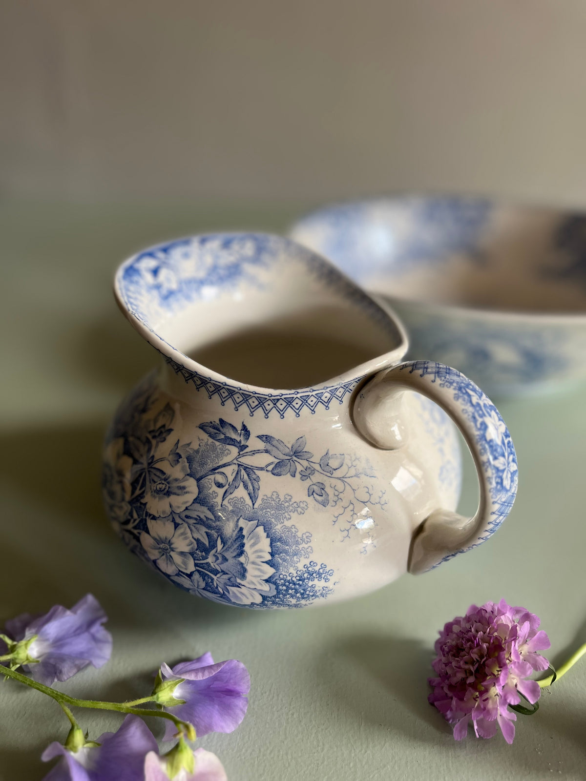 Ensemble de toilette Sarreguemines modèle « Jardinière »  Décoration Patine