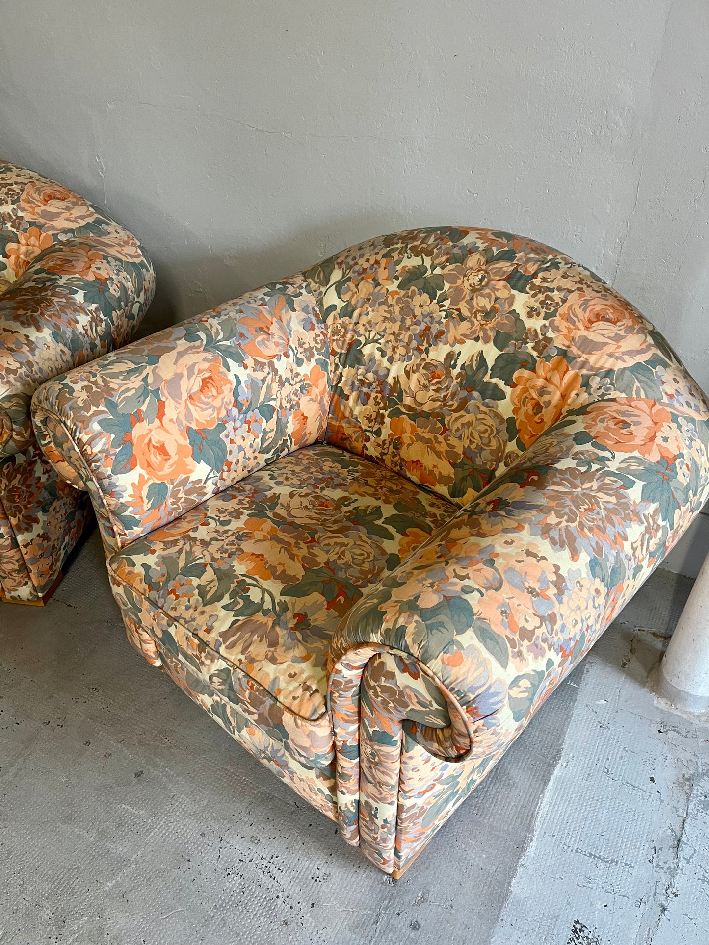 Fauteuil club fleuri - style cottage