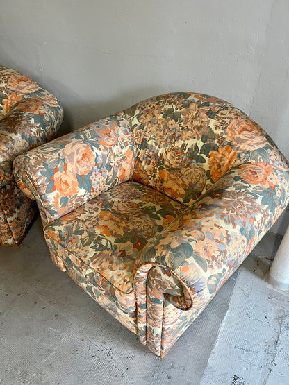 Fauteuil club fleuri - style cottage