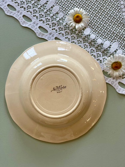 Assiettes creuses Sarreguemines beige- lot de 3 - Patine